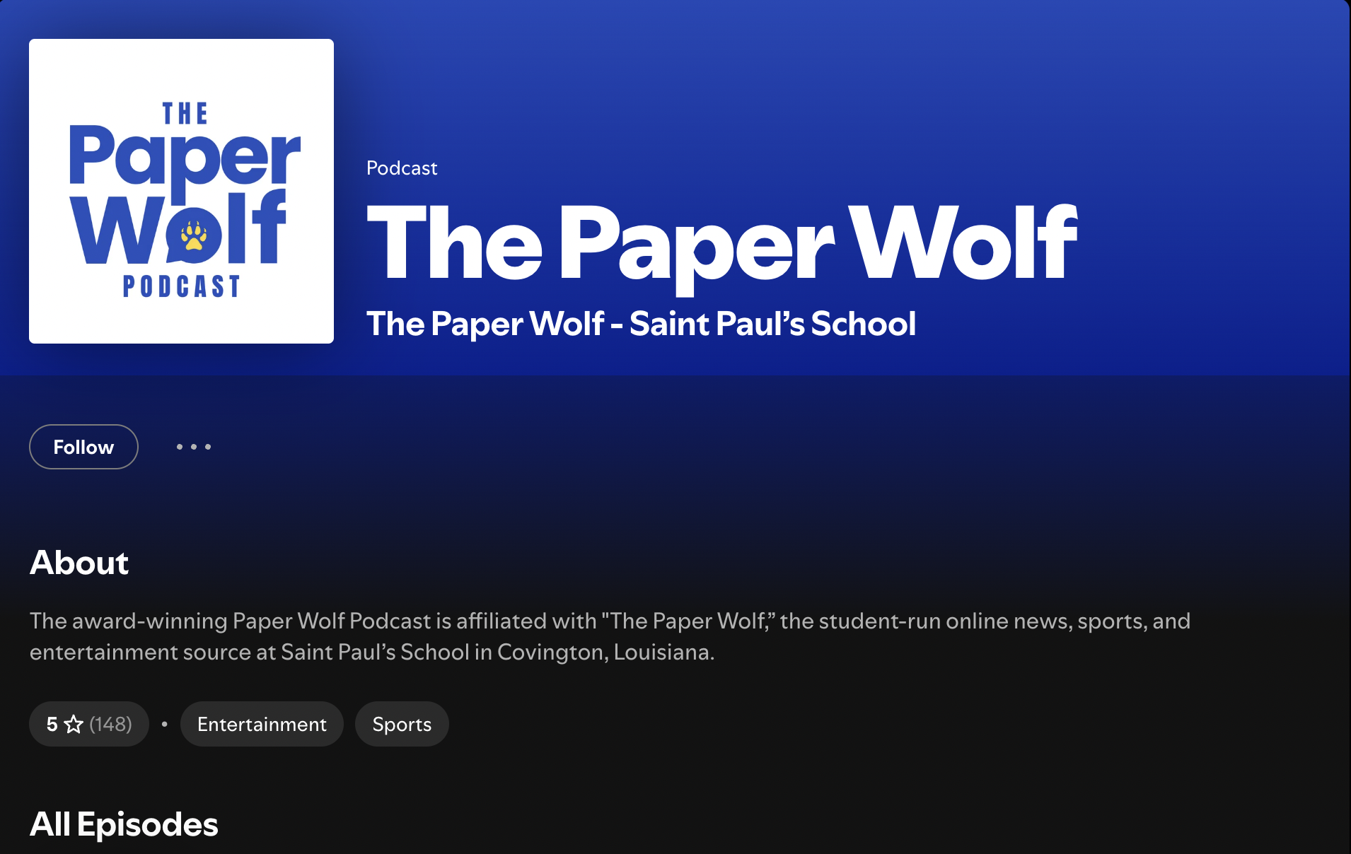 The Paper Wolf Podcast profile on Spotify
