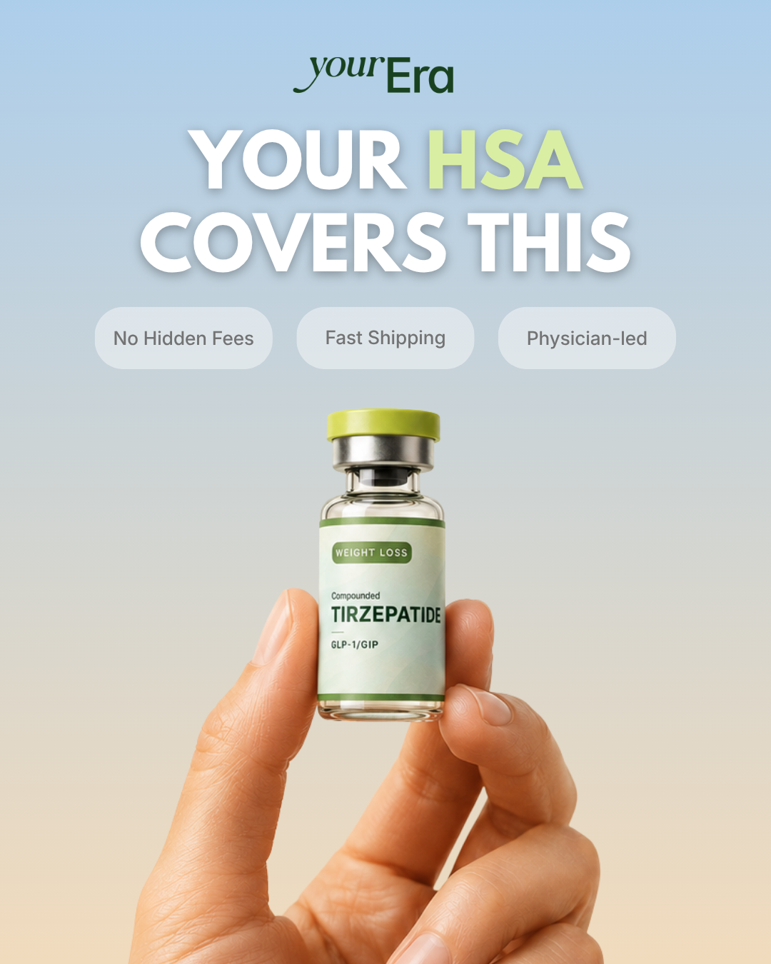 YourEra Meta ad: Your HSA covers this, tirzepatide